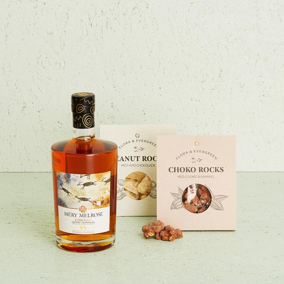 Méry-Melrose, Organic Cognac med peanut -og choko rocks